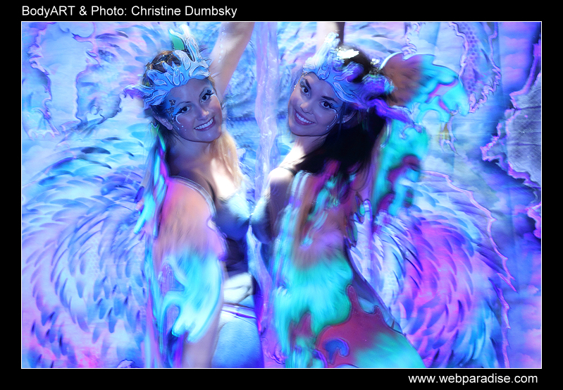 Christine Dumbsky - FineART & BodyART - Neon Angels - BodyART & FineART by Christine Dumbsky